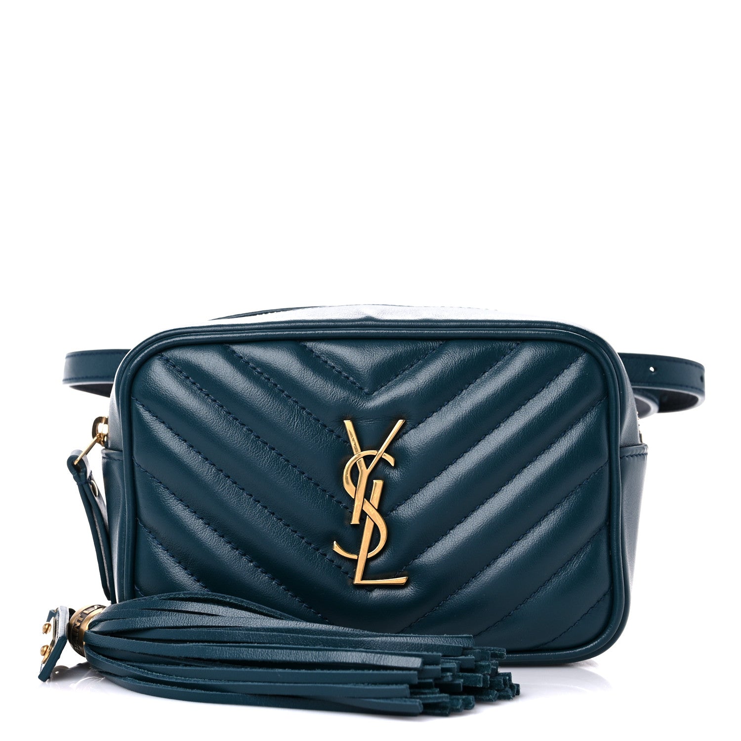 Saint Laurent Calfskin Matelasse Monogram Lou Belt Bag Blue 1 of 9