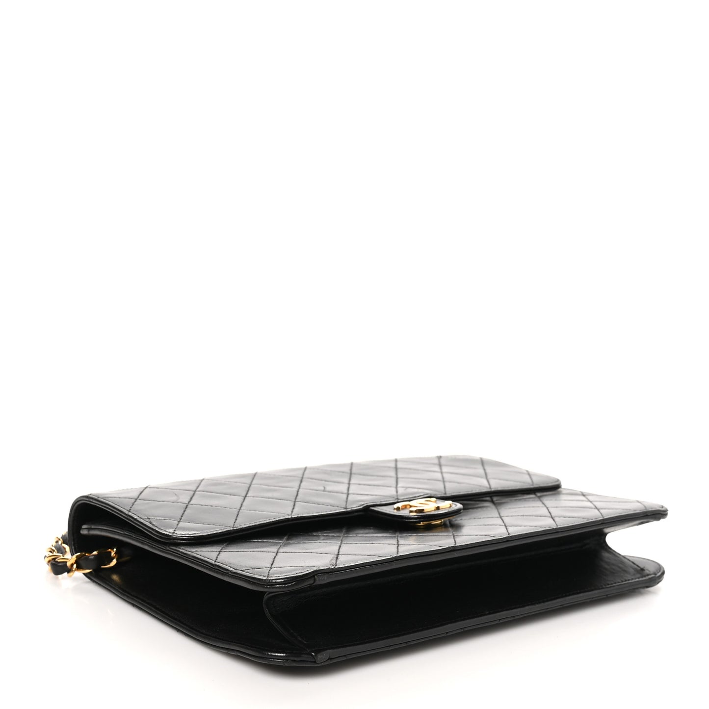 Lambskin Quilted Small Single Flap Black