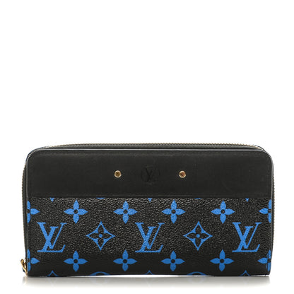 Louis Vuitton Calfskin Colored Monogram Zippy Wallet Blue Black 1 of 7