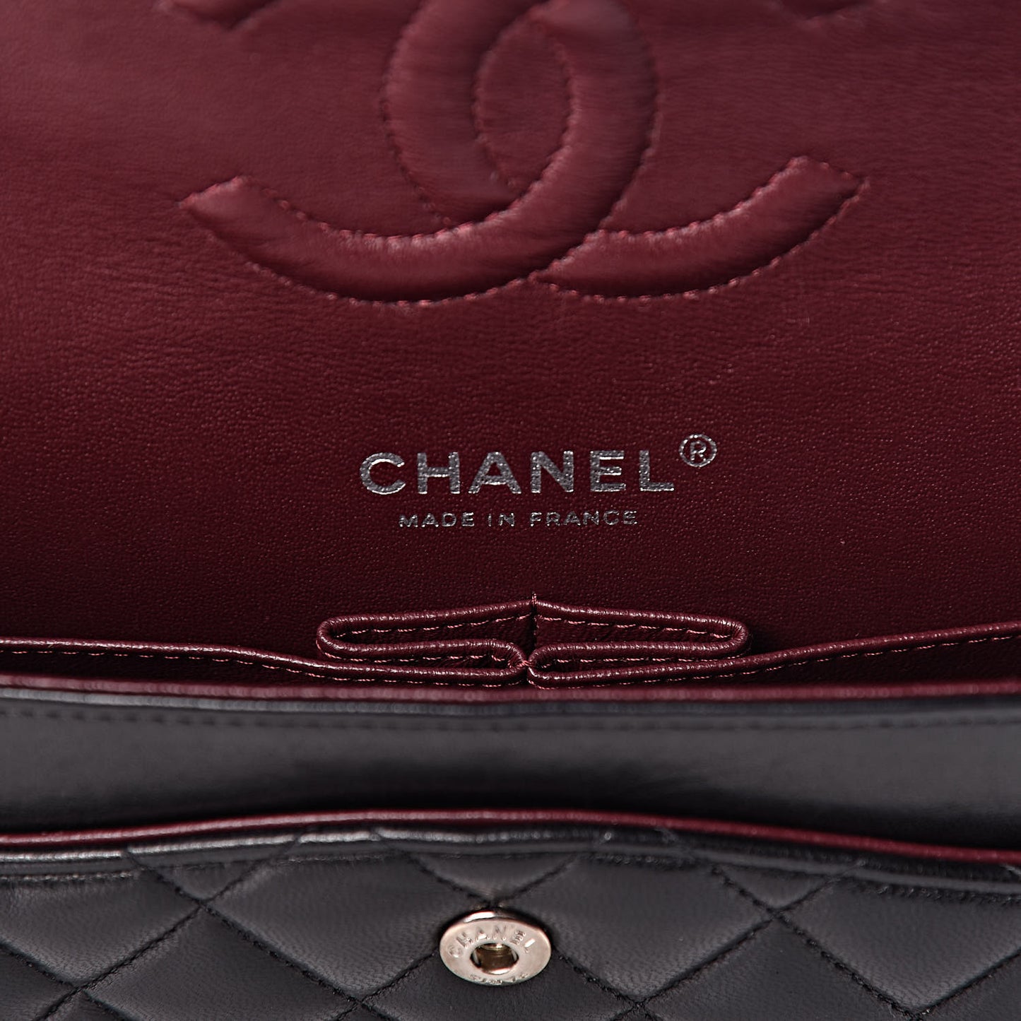 Lambskin Quilted Medium Double Flap Black