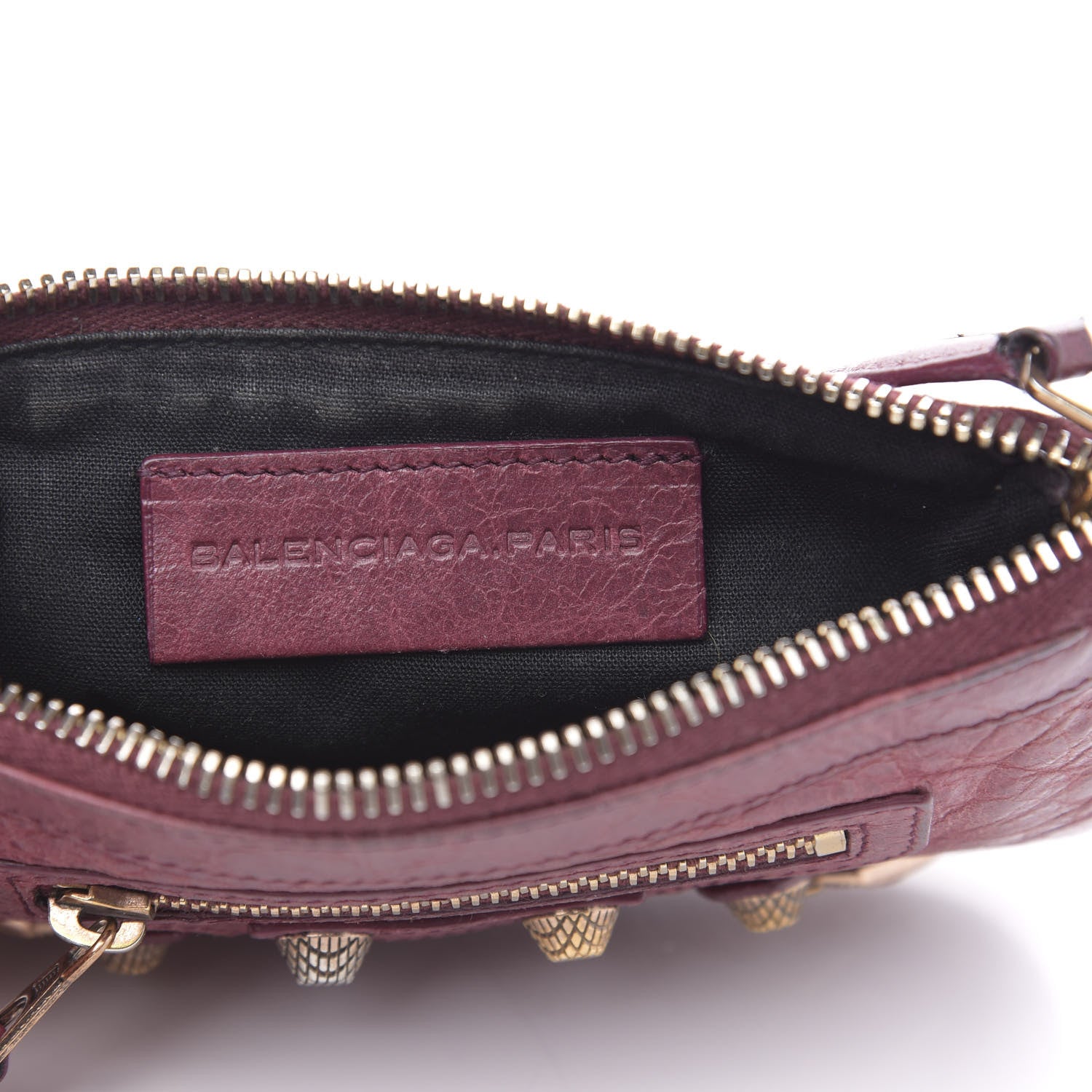 Balenciaga Agneau Giant 12 Gold Hardware M Porte-Monnaie Coin Purse Cassis 6 of 9