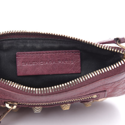Balenciaga Agneau Giant 12 Gold Hardware M Porte-Monnaie Coin Purse Cassis 6 of 9