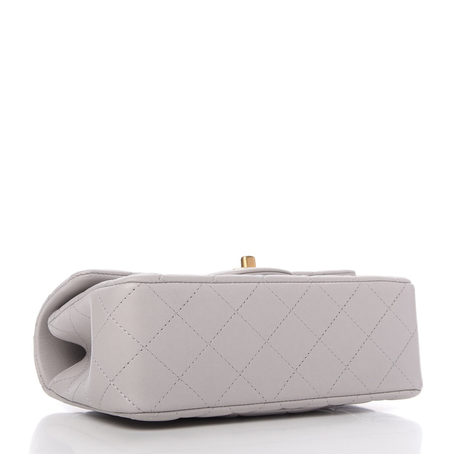 Chanel Lambskin Quilted Mini Top Handle Rectangular Flap Grey 4 of 11