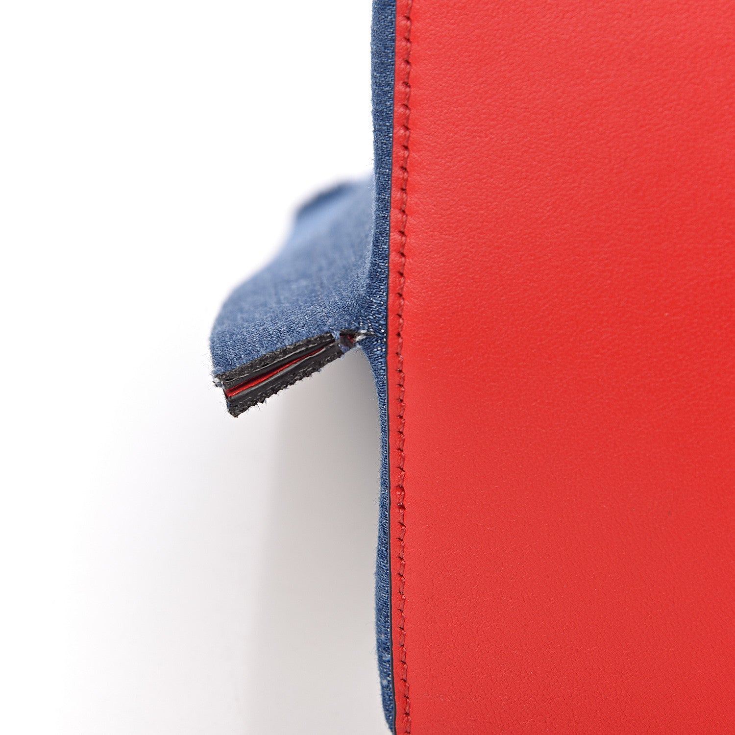 Valentino Garavani Denim Small Escape Tote Blue Red 10 of 11