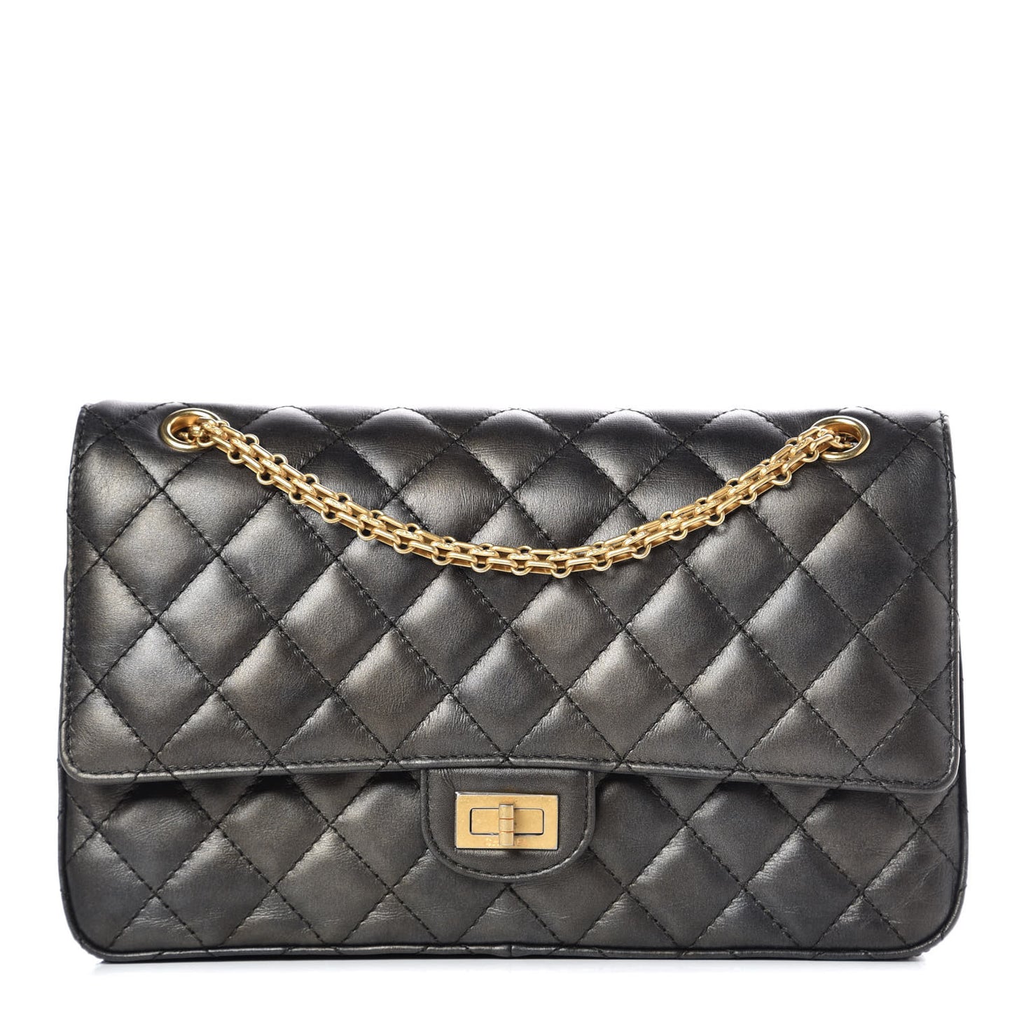 Metallic Calfskin Quilted 2.55 Reissue 226 Flap Charcoal
