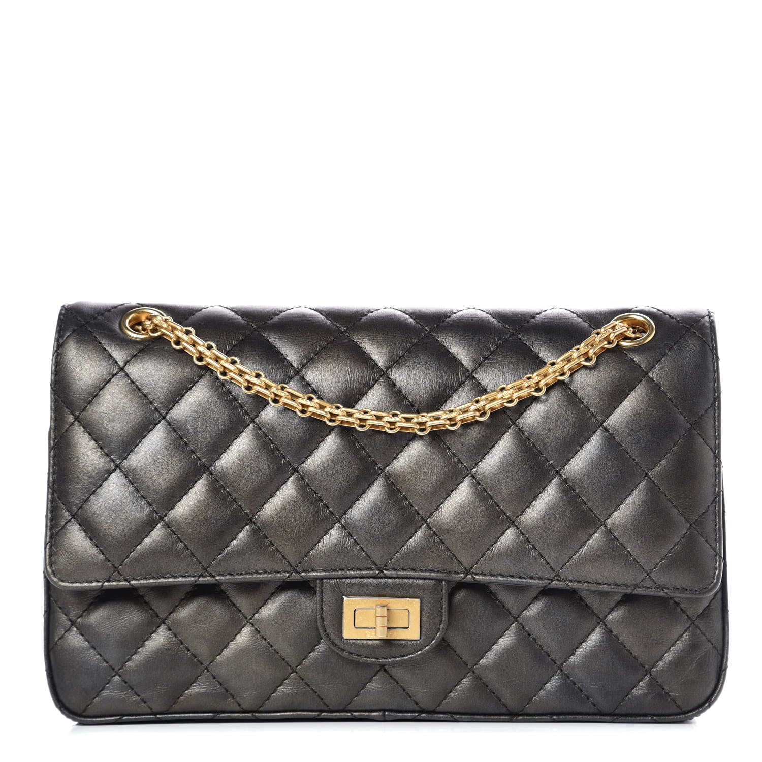 Chanel Metallic Calfskin Quilted 2.55 Reissue 226 Flap Charcoal 1 of 8