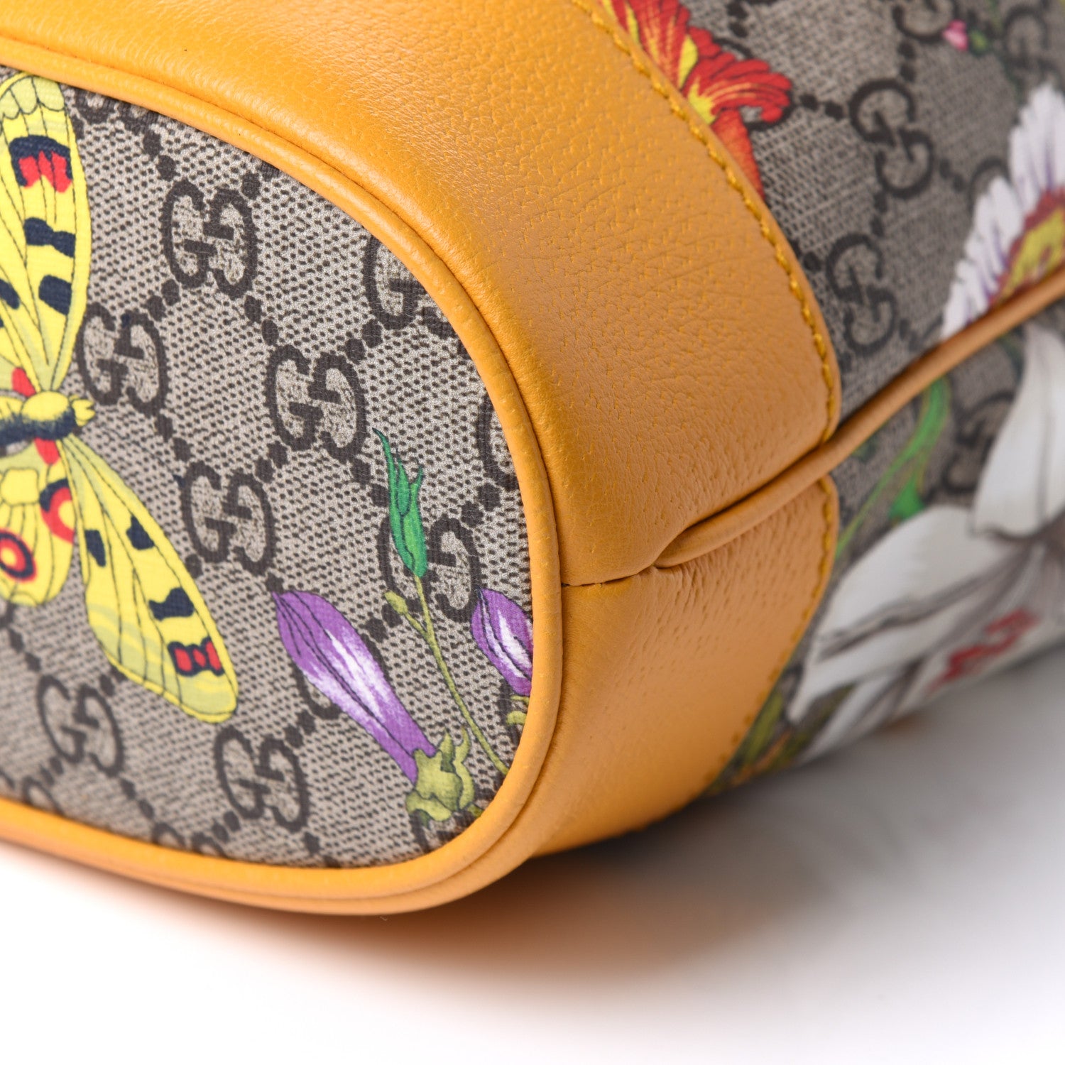 Gucci GG Supreme Monogram Flora Small Ophidia Bucket Bag Beige Multicolor Crop 11 of 12