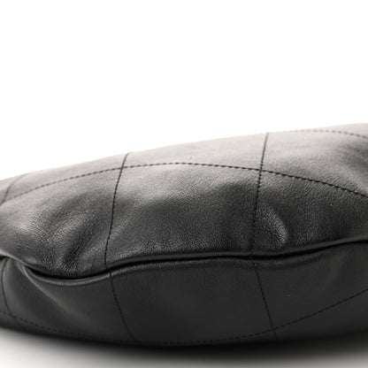 Chanel Calfskin Stitched Curved Chain Hobo Black 9 of 10