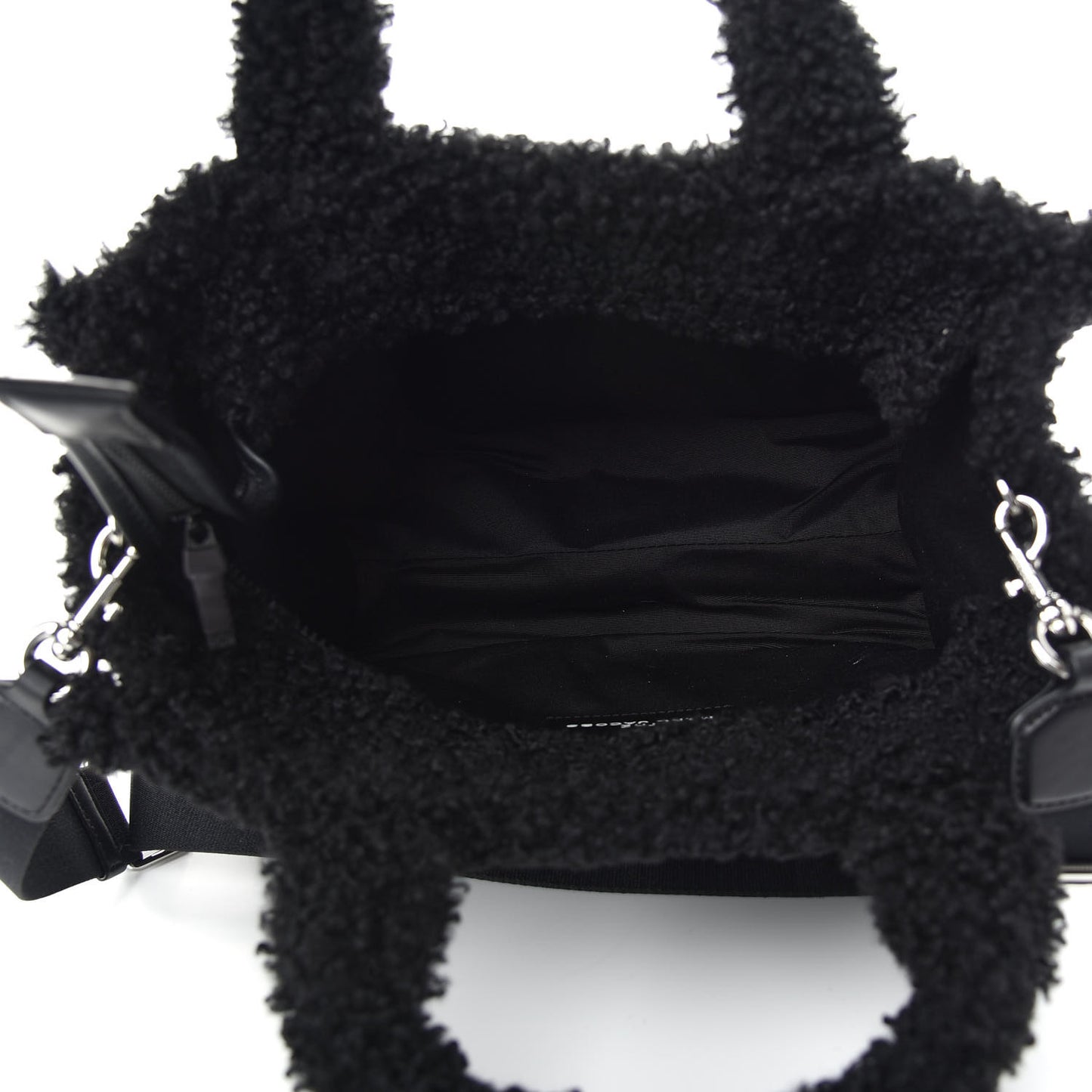 Polyester Cotton Medium The Teddy Traveler Tote Bag Black