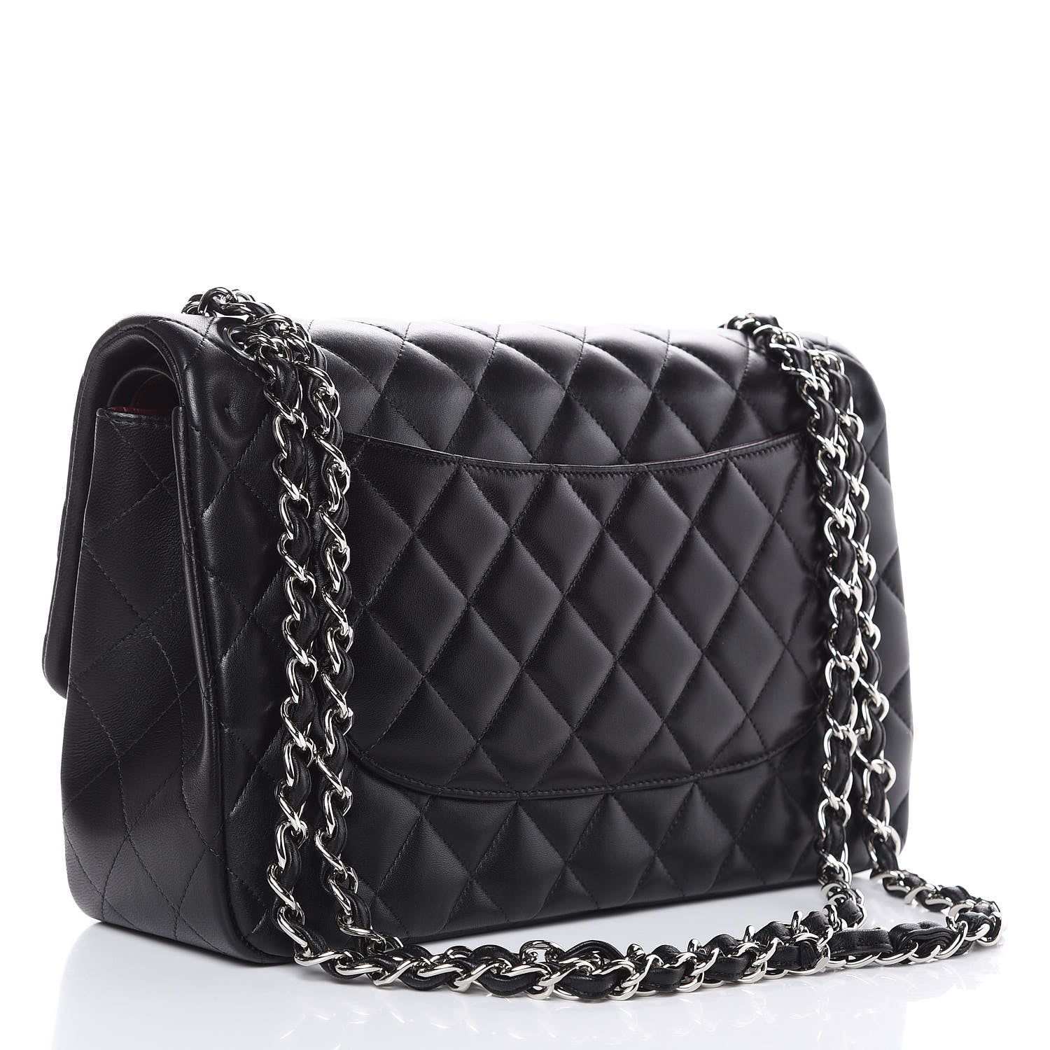 Chanel Lambskin Quilted Jumbo Double Flap Black 3 of 10