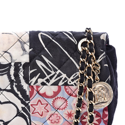 Chanel Fabric Quilted Patchwork Mini Rectangular Flap Red Black White 14 of 16
