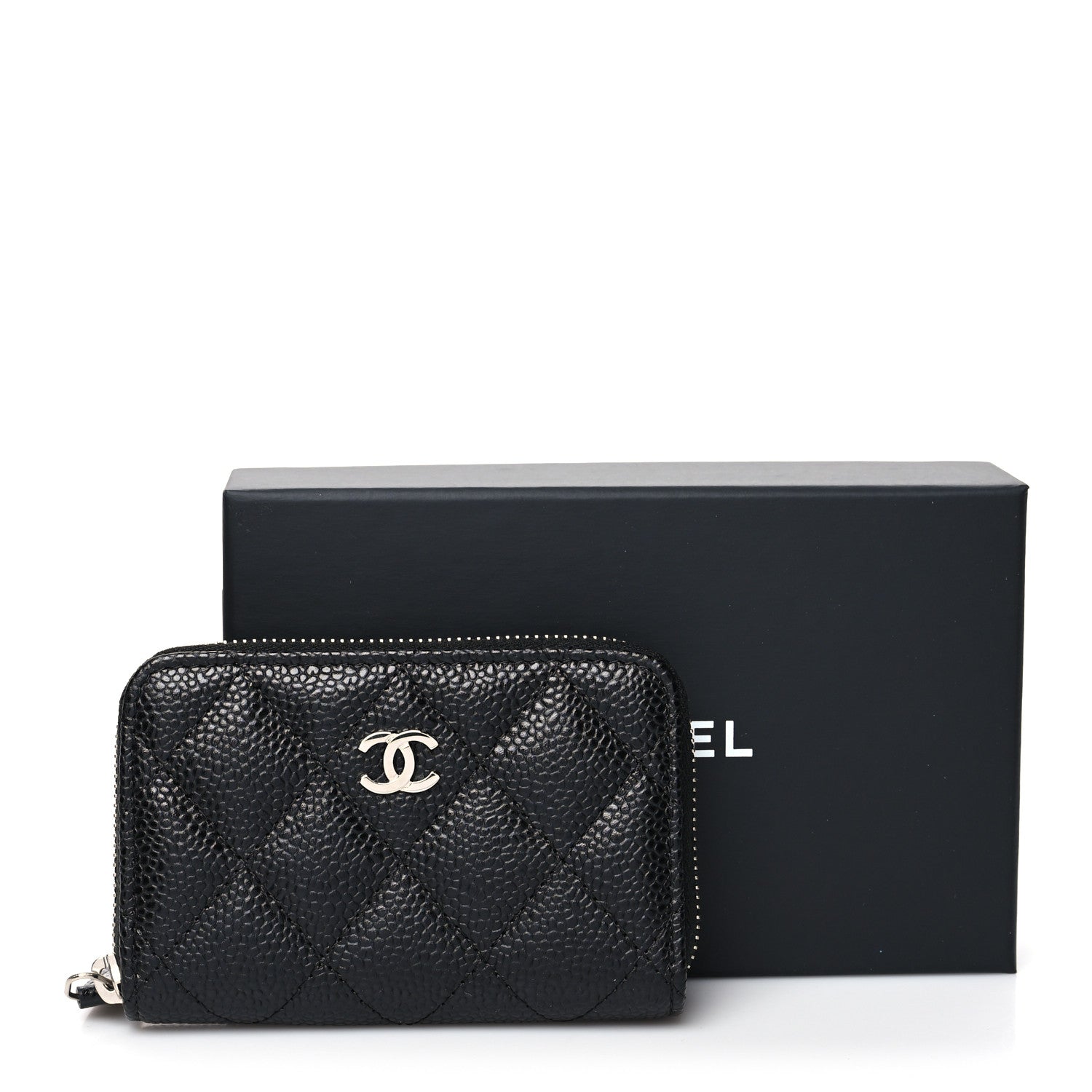 Chanel Caviar Quilted Zip Coin Purse Black 10 of 10