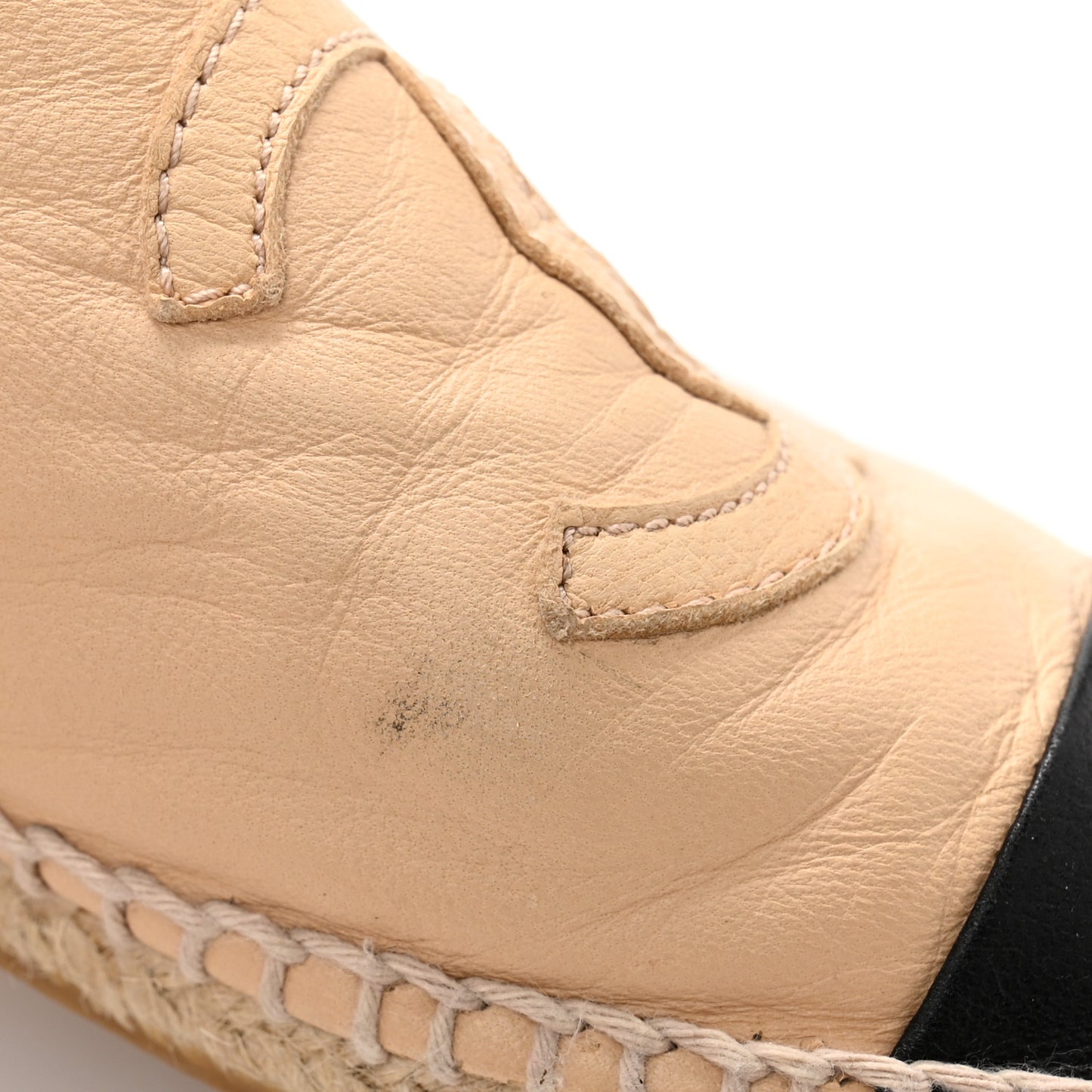 Lambskin CC Espadrilles 37 Beige Black