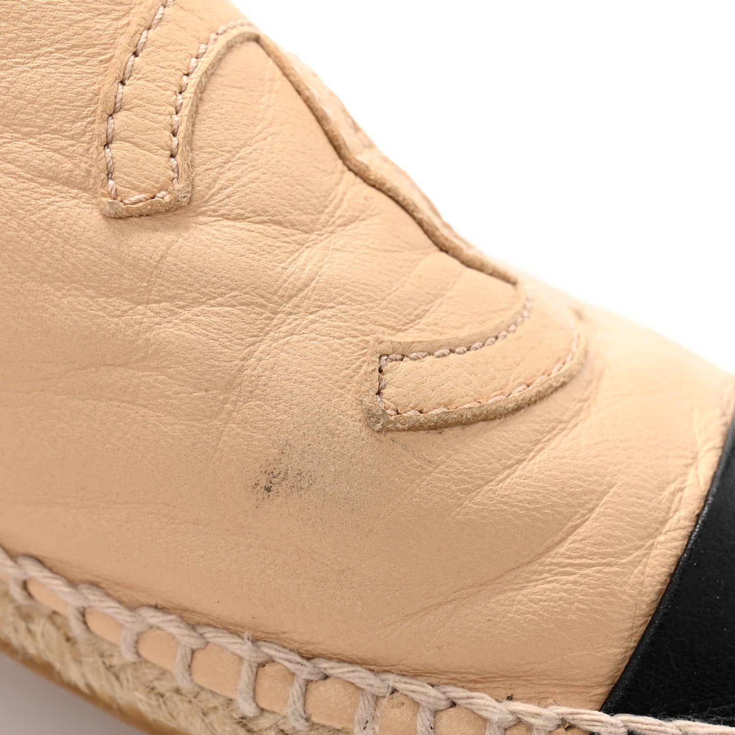 Chanel Lambskin CC Espadrilles 37 Beige Black 10 of 11