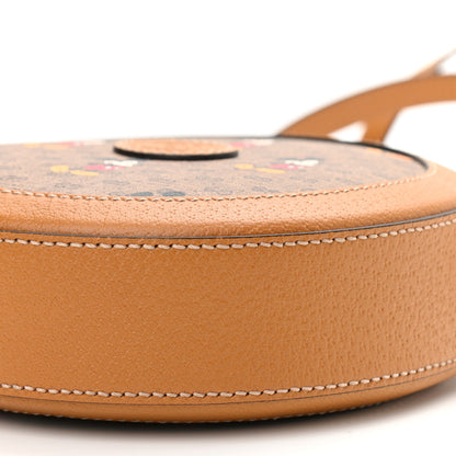 Gucci X DISNEY Mini Vintage GG Supreme Monogram Mickey Mouse Round Shoulder Bag Beige Vintage Sun Oil 9 of 10
