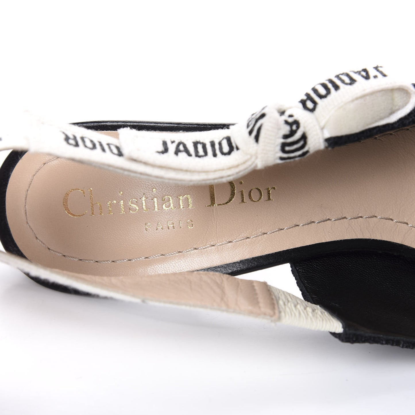 Technical Canvas Ribbon J'Adior Slingback 100mm Pumps 35 Black
