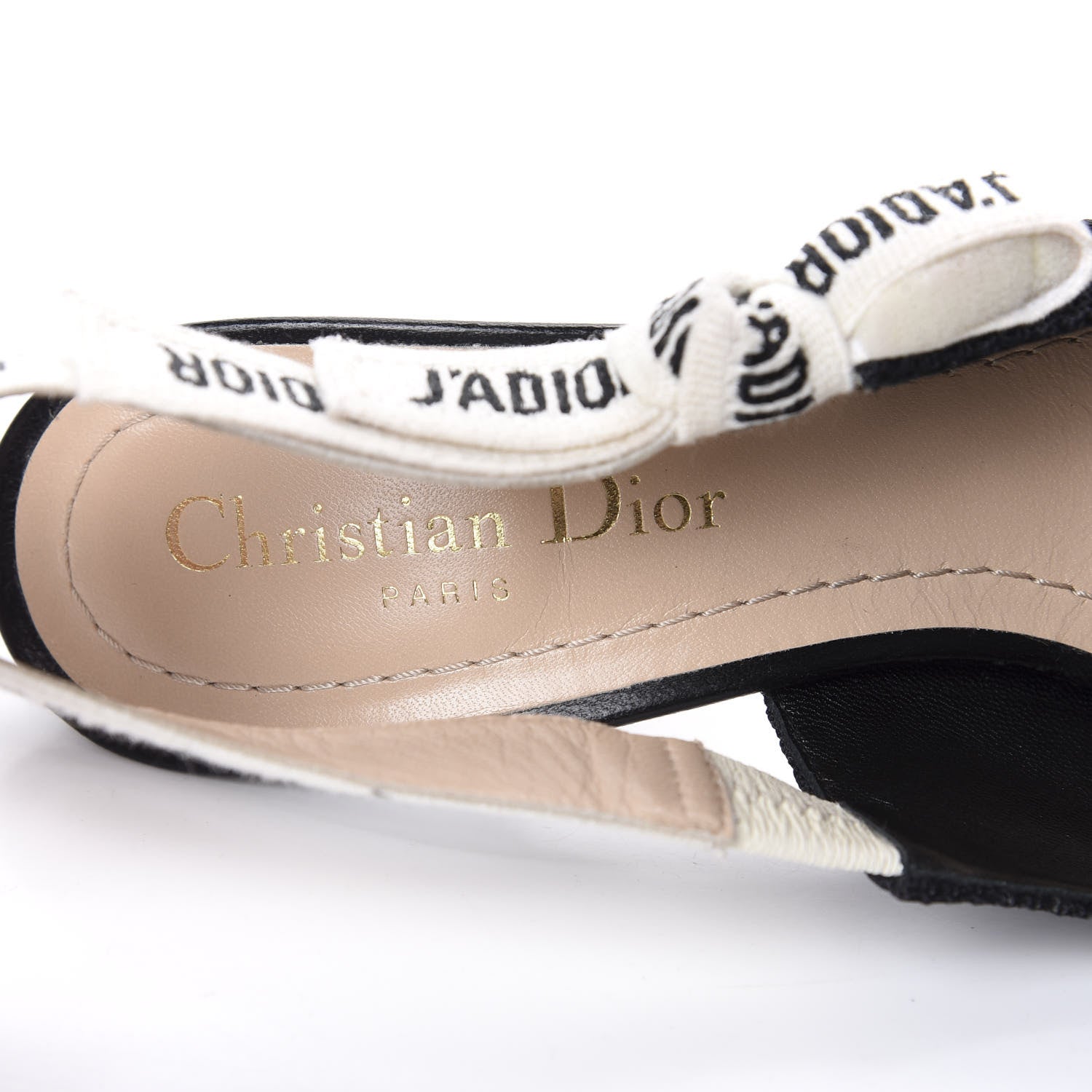 Christian Dior Technical Canvas Ribbon J'Adior Slingback 100mm Pumps 35 Black 7 of 11