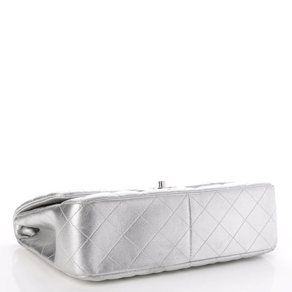 Chanel Metallic Lambskin Quilted Jumbo Single Flap Silver 4 of 8