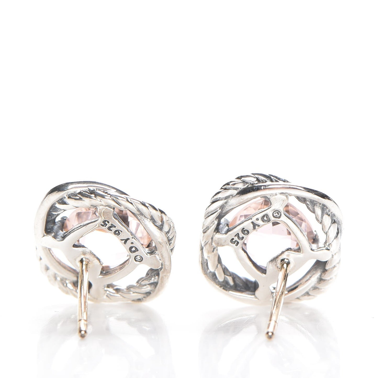Sterling Silver Morganite 7mm Infinity Earrings