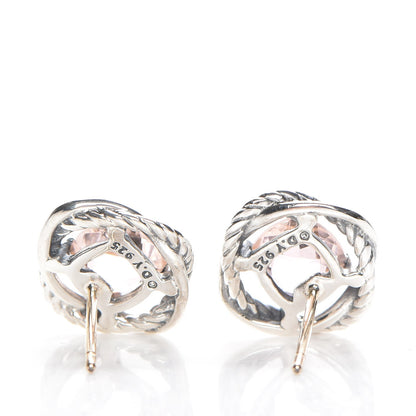 David Yurman Sterling Silver Morganite 7mm Infinity Earrings 3 of 5