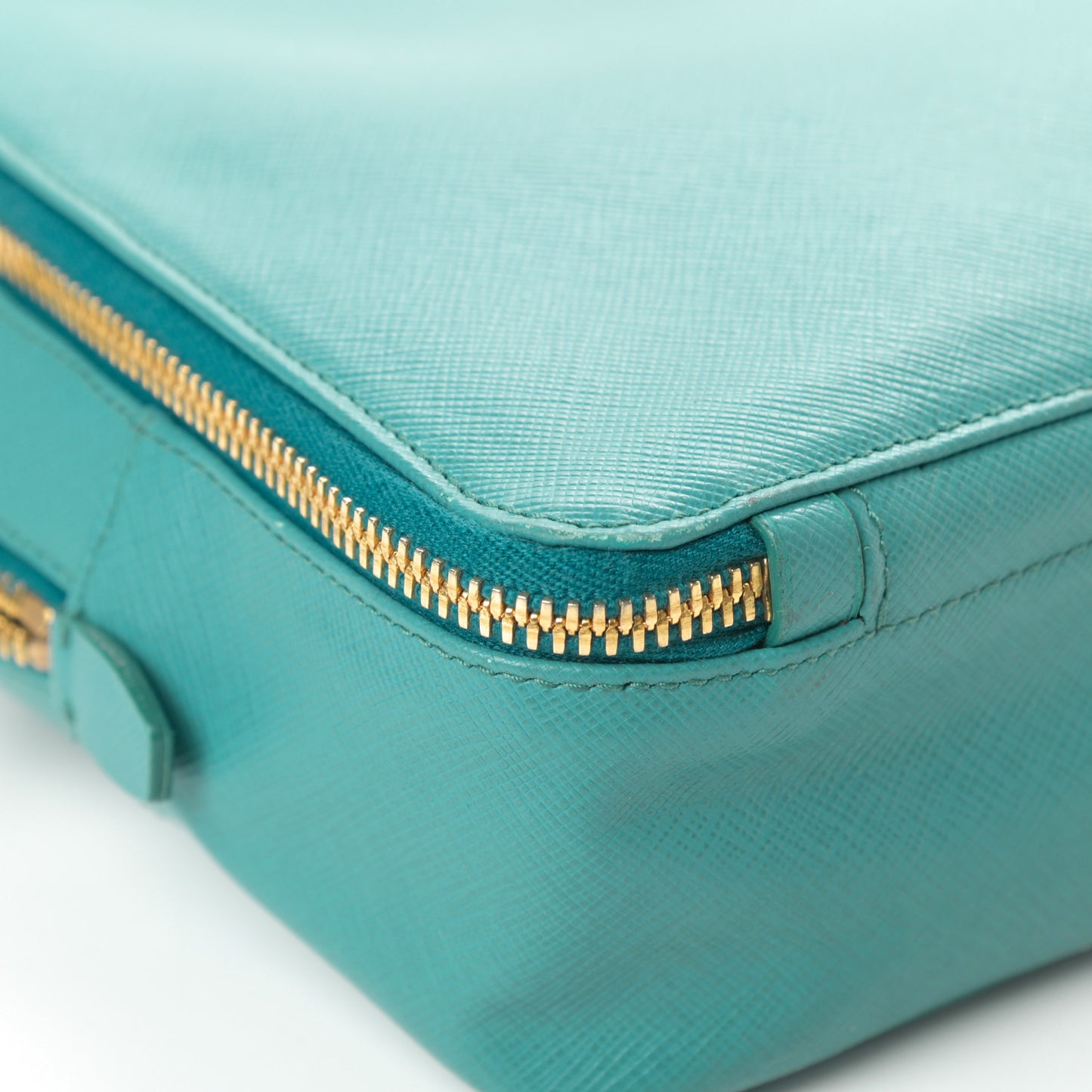 Saffiano Double Zip Camera Bag Turchese