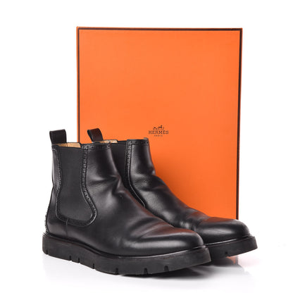 Hermes Calfskin Mens Ankle Boots 43 Black 14 of 14