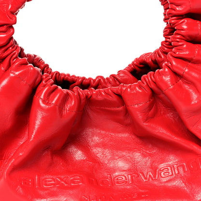 Alexander Wang Crackle Patent Calfskin Small Handle Crescent Bag Flame Red 8 of 10