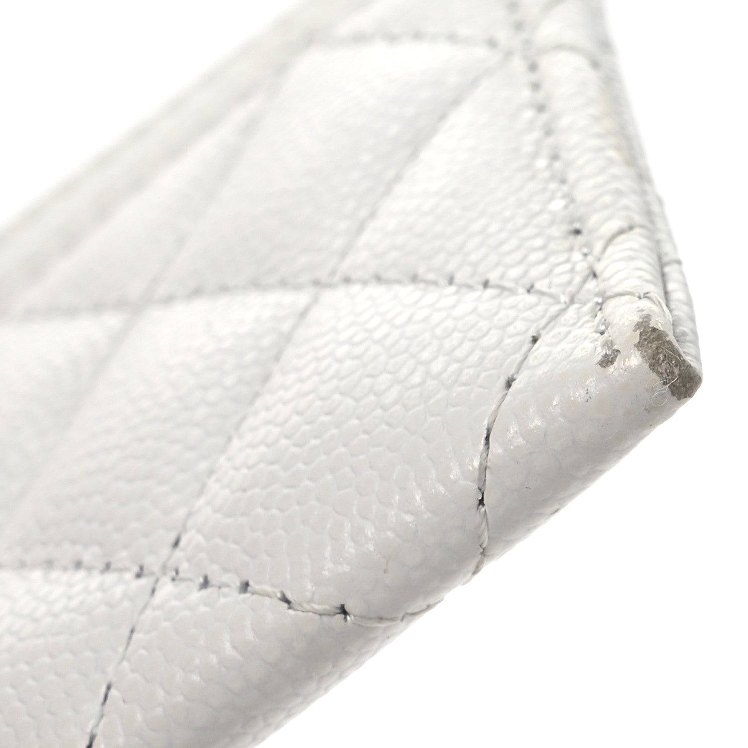 Chanel Caviar Quilted Boy Card Holder White 13 of 14