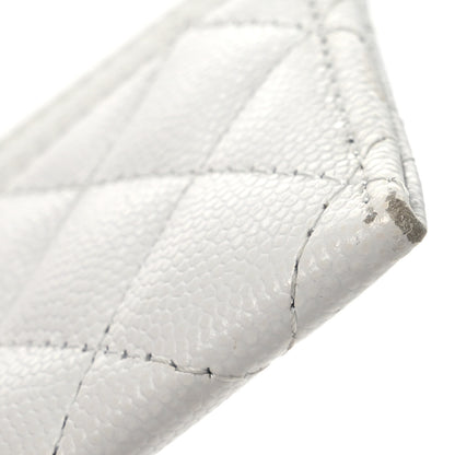 Chanel Caviar Quilted Boy Card Holder White 13 of 14