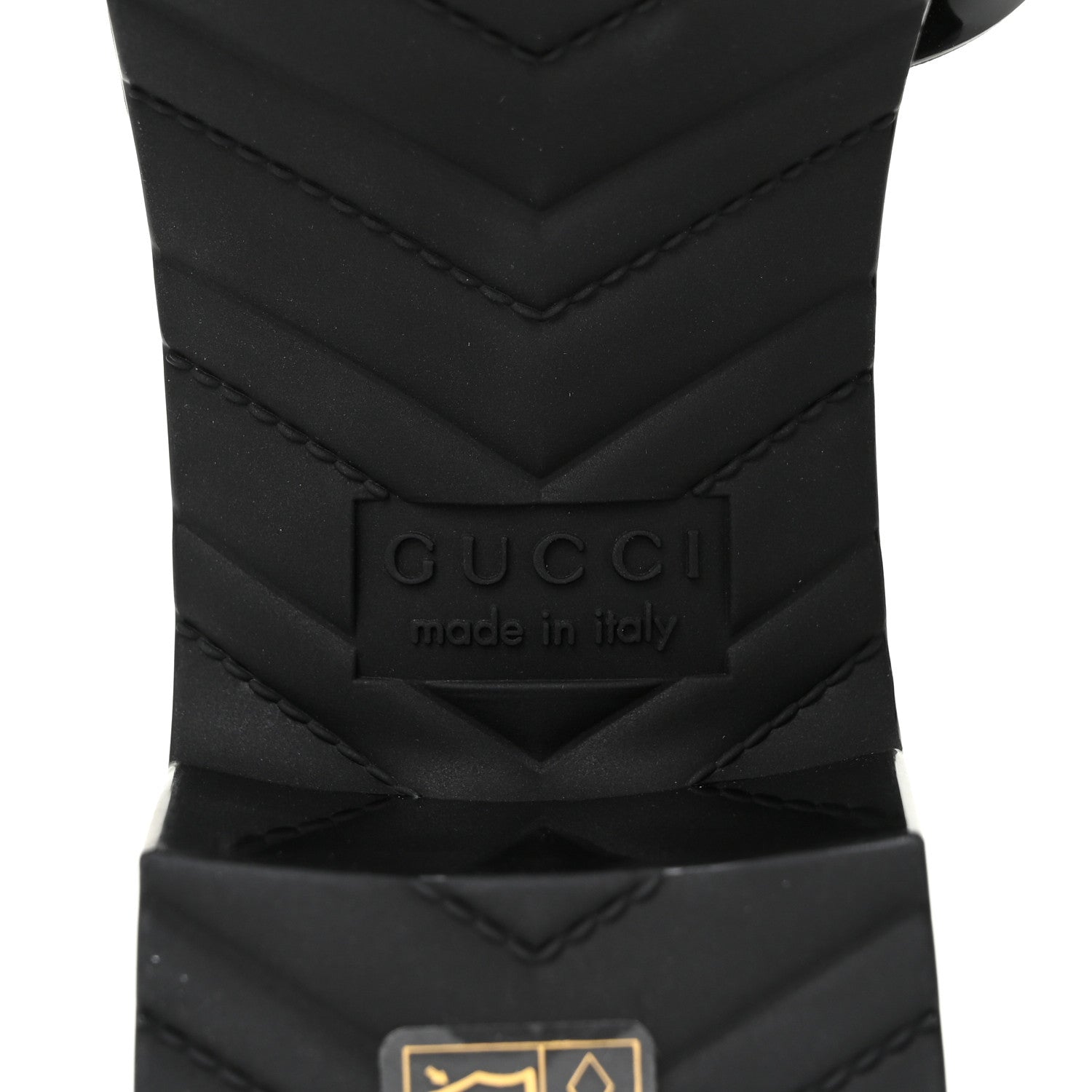 Gucci Rubber Gucci Logo Womens Platform 20/60mm Slide Sandals 36 Black 6 of 7