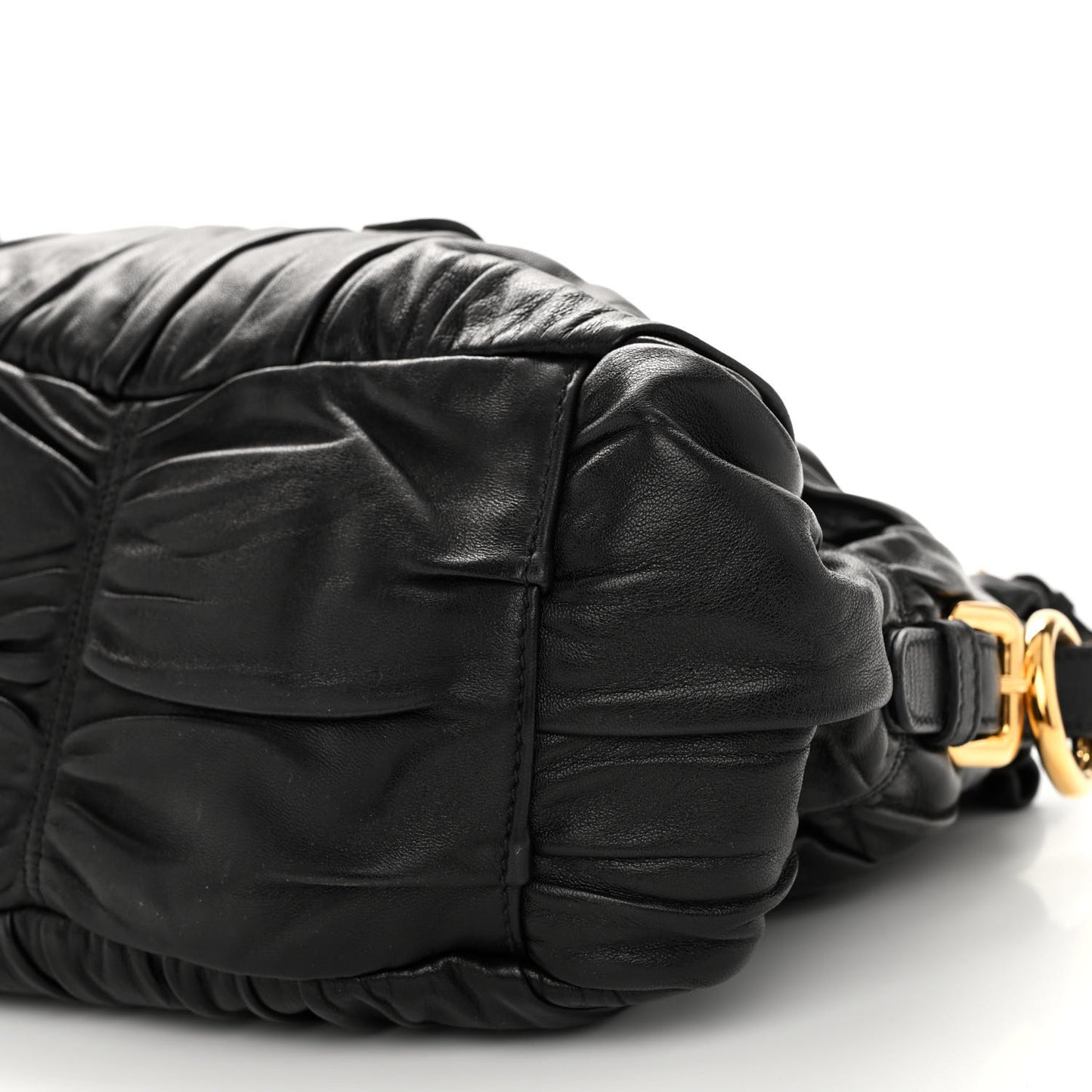 Nappa Gaufre Shopping Satchel Black