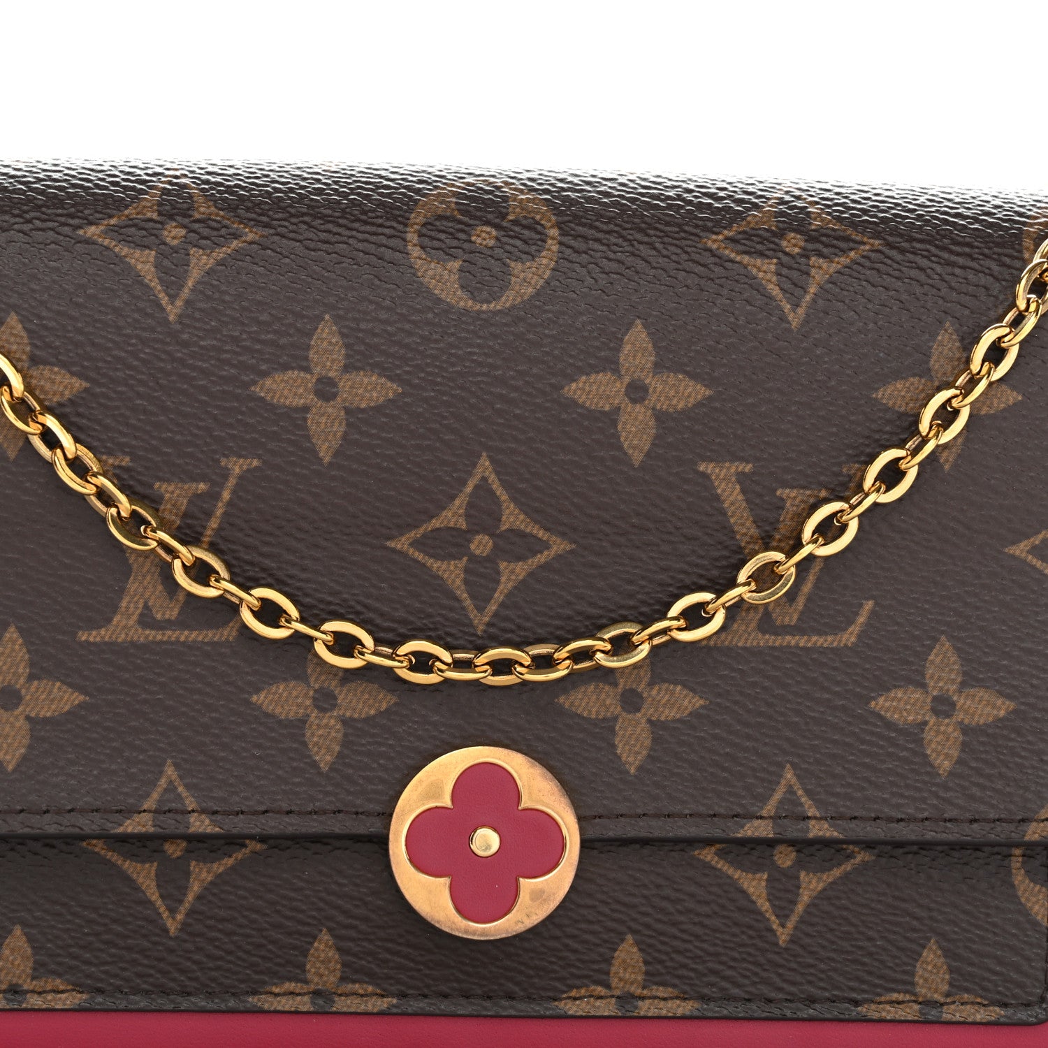 Louis Vuitton Monogram Flore Chain Wallet Fuchsia 7 of 10