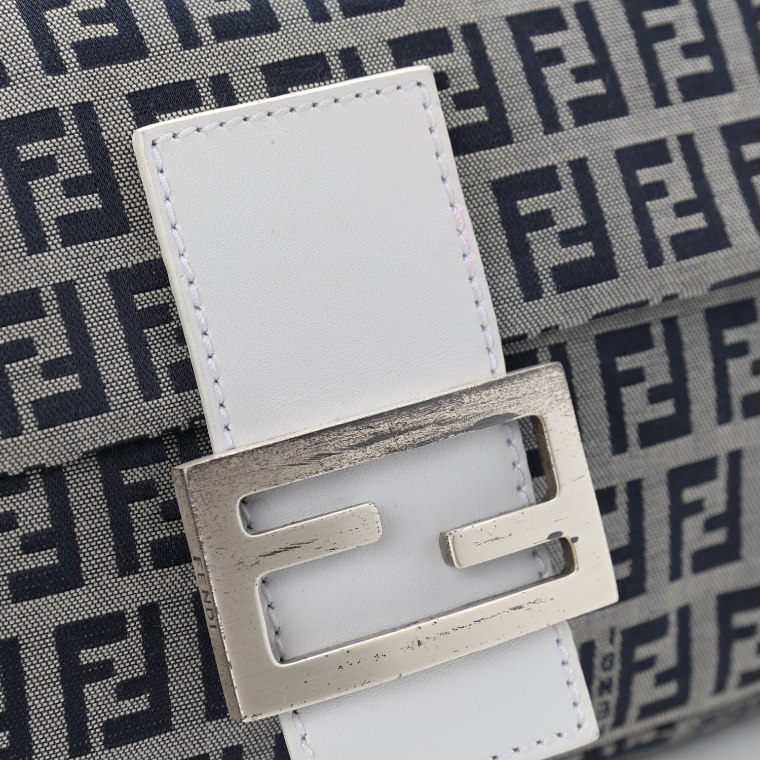 Fendi Zucchino Baguette Navy White 9 of 13