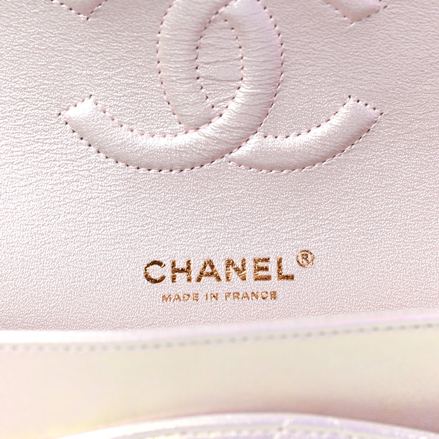Chanel Iridescent Lambskin Quilted Medium Double Flap Ivory 6 of 13