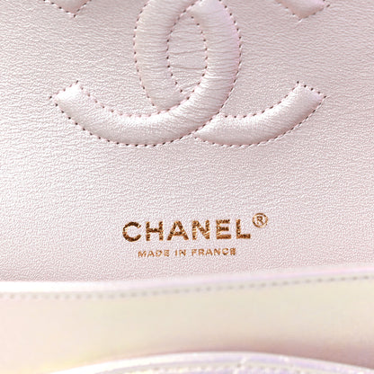 Chanel Iridescent Lambskin Quilted Medium Double Flap Ivory 6 of 13