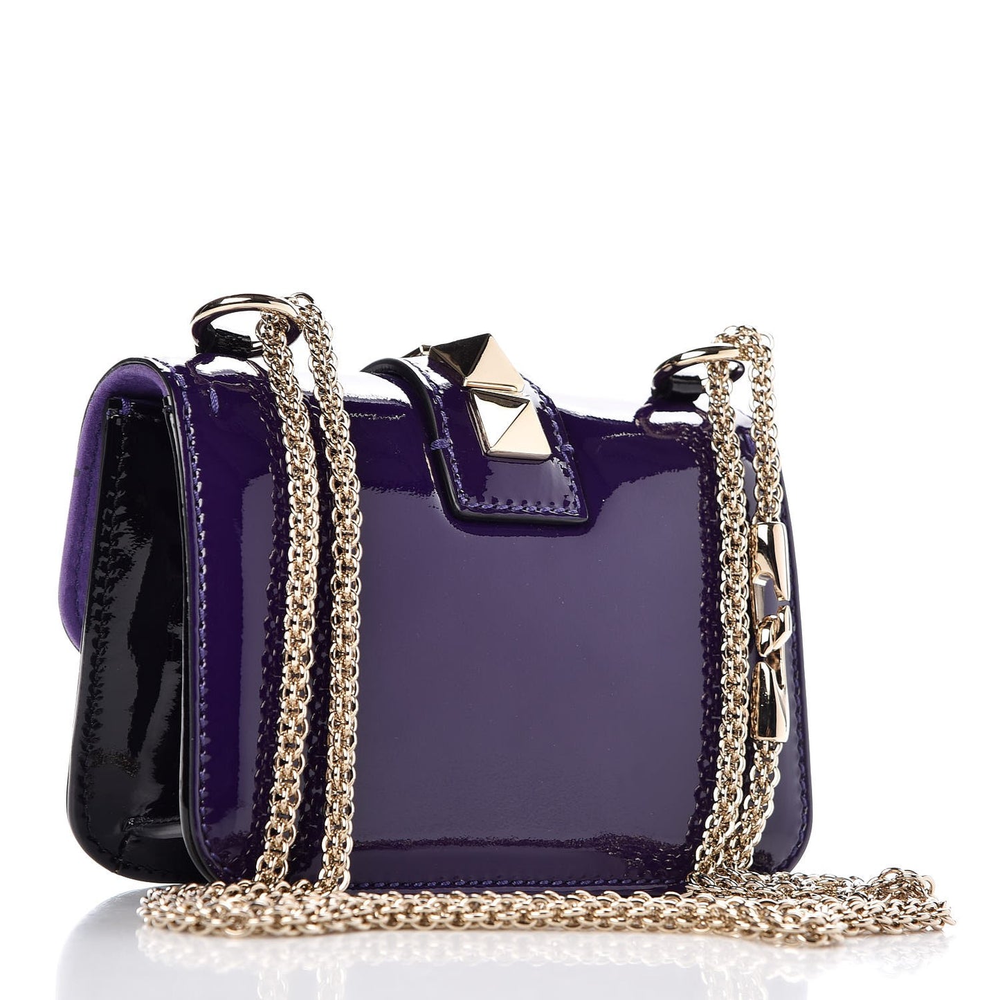 Patent Mini Glam Lock Rockstud Flap Purple