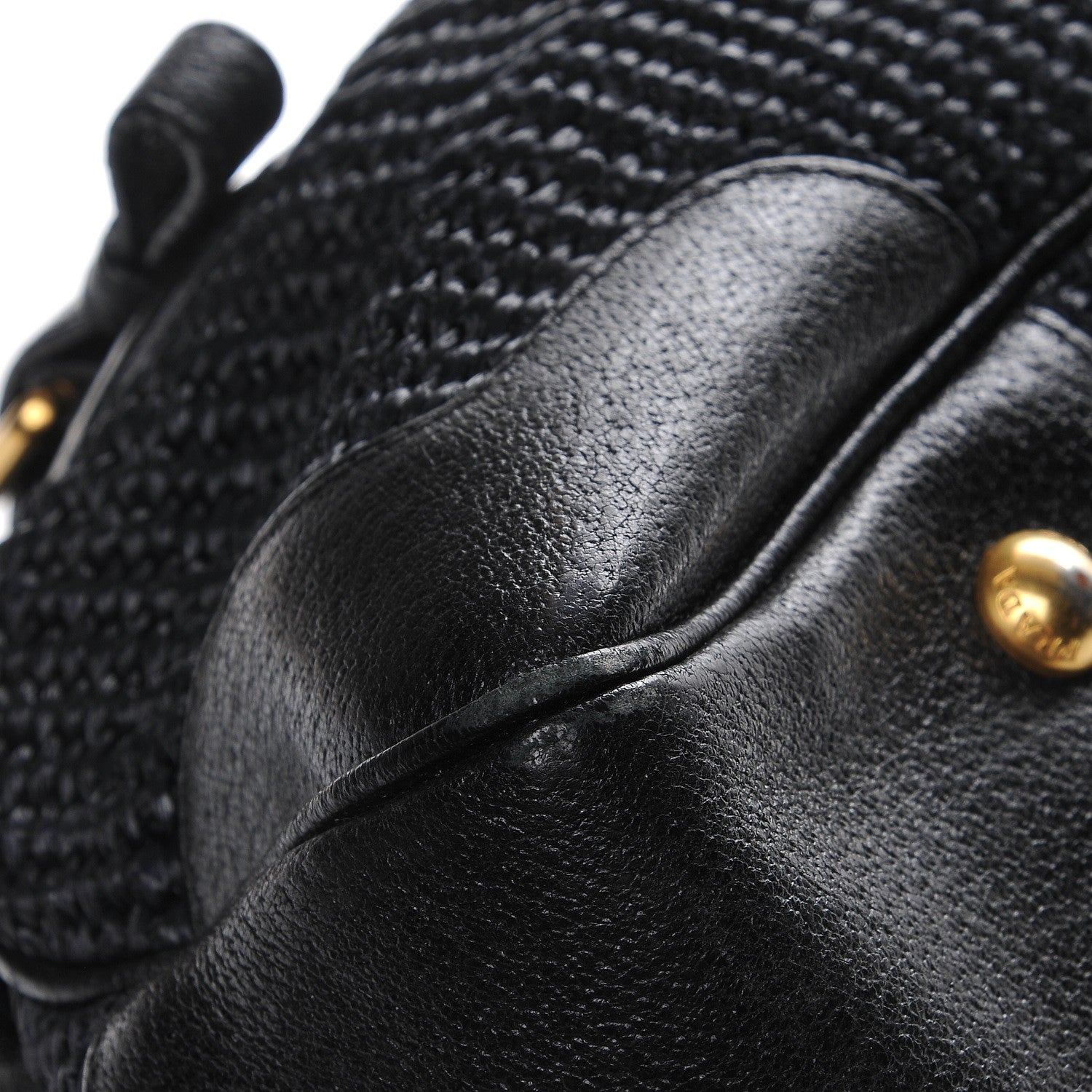 Prada Paglia Cinghiale Frame Tote Black 8 of 11