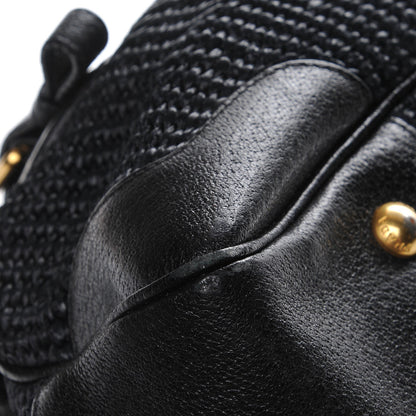 Prada Paglia Cinghiale Frame Tote Black 8 of 11