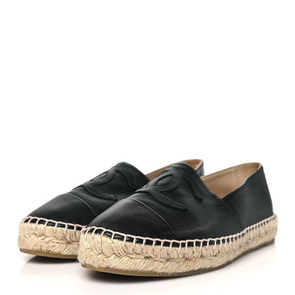 Chanel Lambskin CC Espadrilles 38 Black 3 of 10