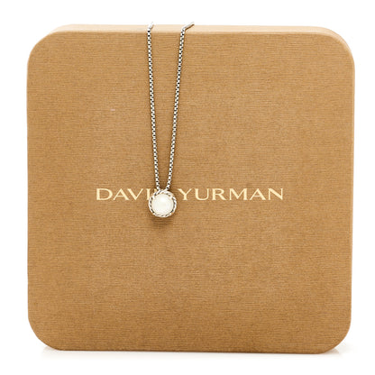 David Yurman Sterling Silver Cultured Pearl 8mm Petite Chatelaine Pendant Necklace 7 of 7
