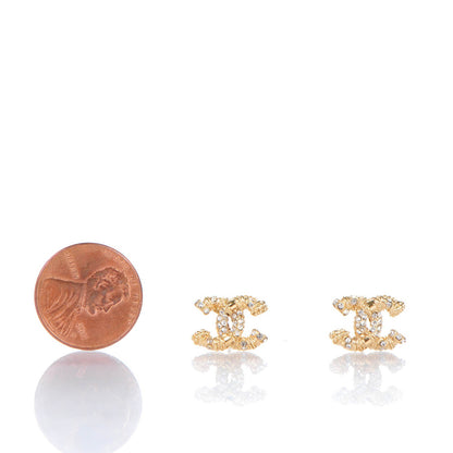 Chanel Crystal CC Earrings Gold 2 of 4