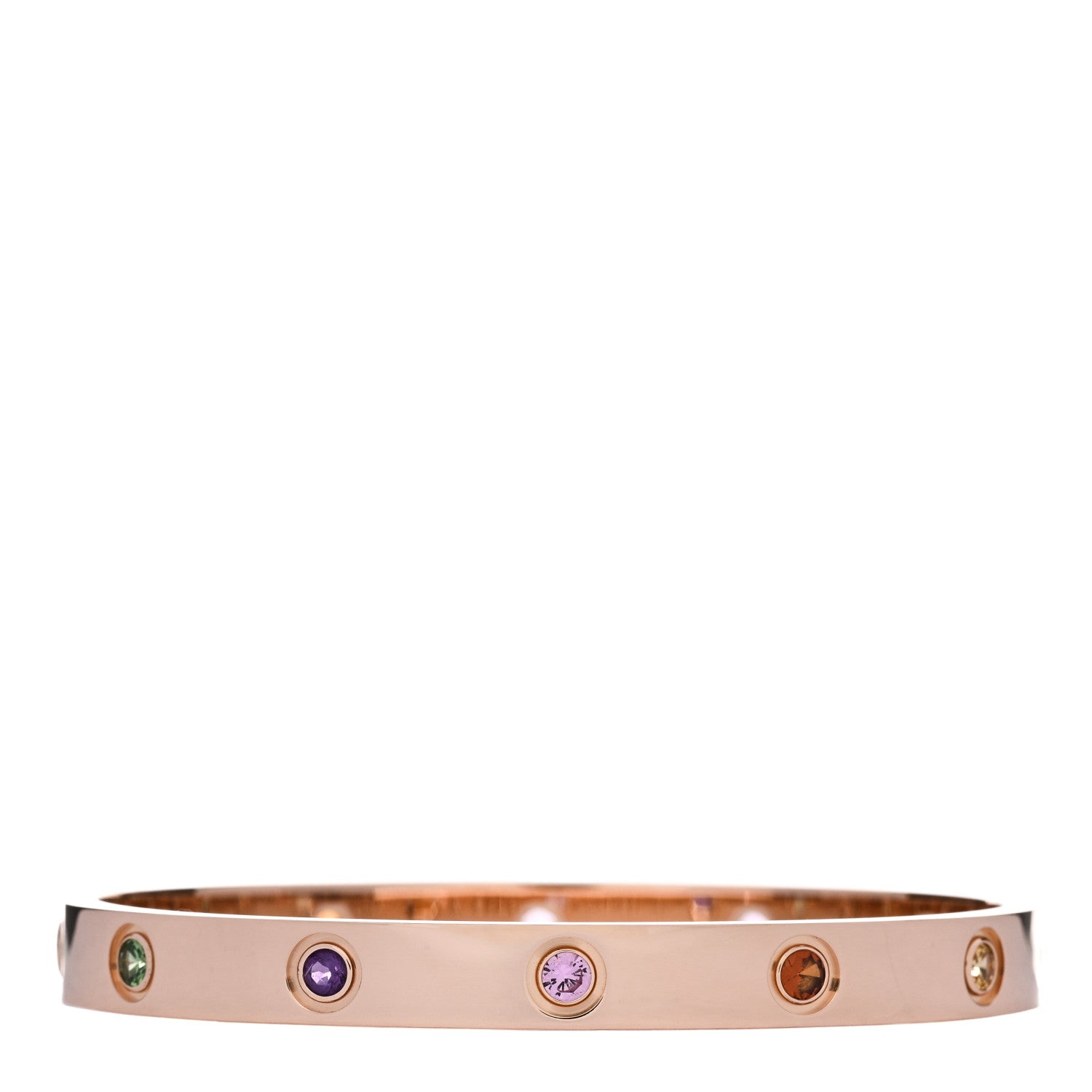 Cartier 18K Pink Gold Sapphire Garnet Amethyst LOVE Bracelet 16 1 of 10