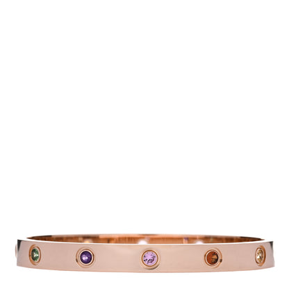 Cartier 18K Pink Gold Sapphire Garnet Amethyst LOVE Bracelet 16 1 of 8