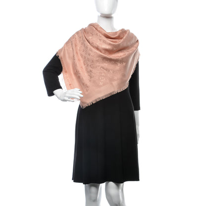 Louis Vuitton Silk Wool Monogram Shawl Natural 2 of 4