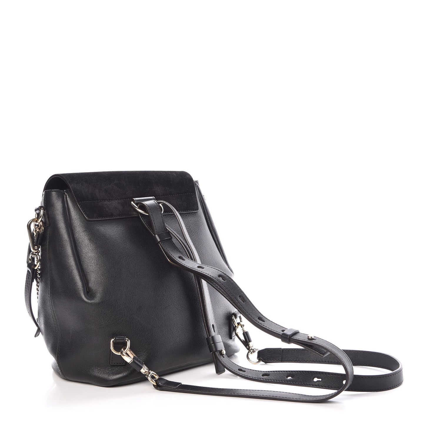 Suede Calfskin Medium Faye Backpack Black