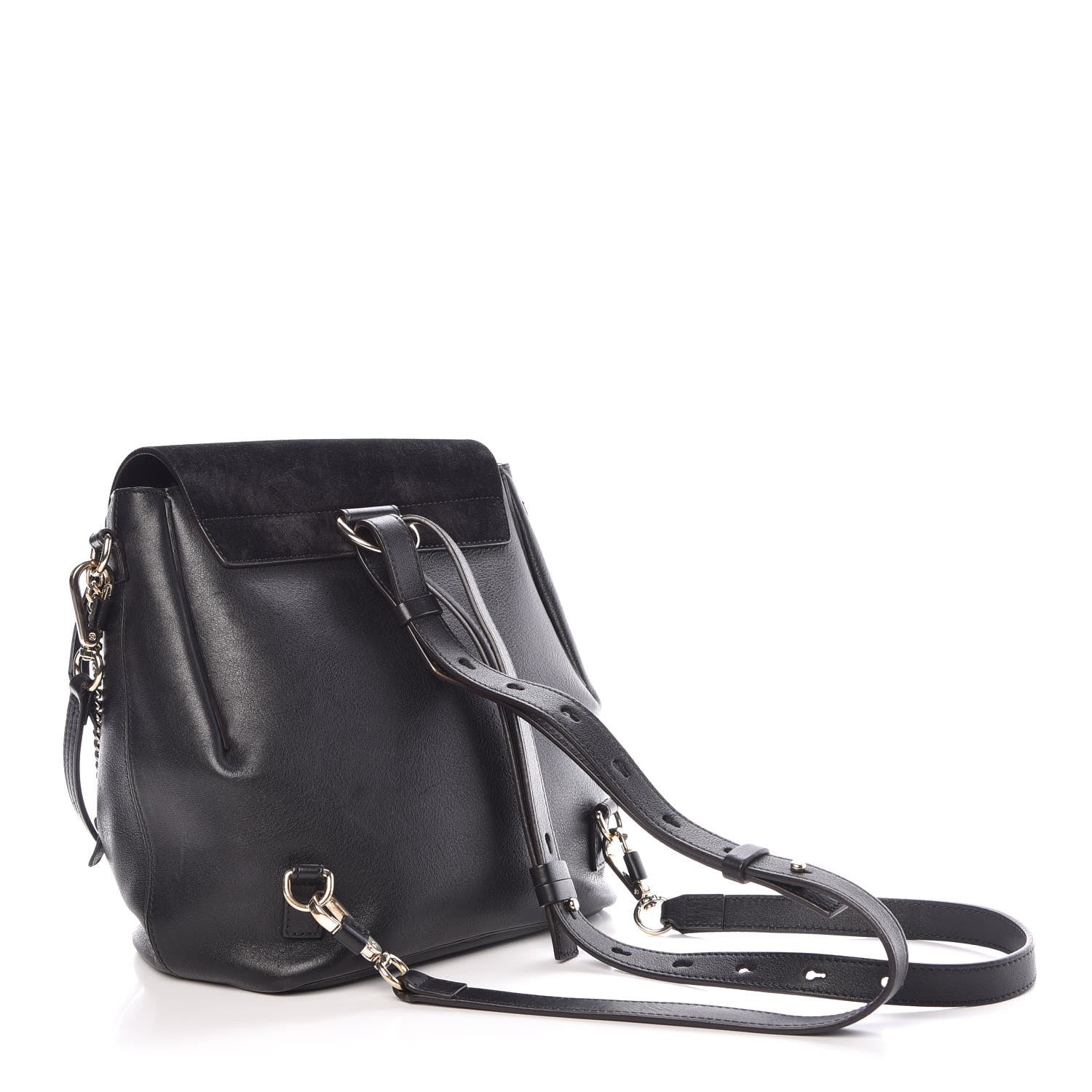 Chloe Suede Calfskin Medium Faye Backpack Black 3 of 9