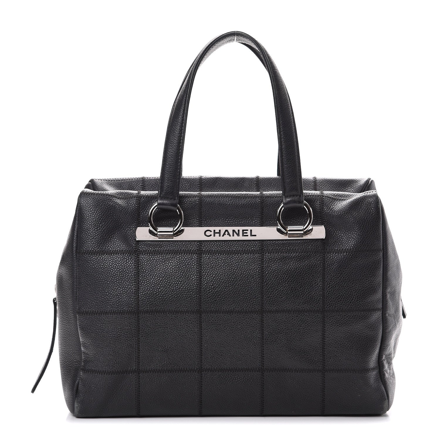 Chanel Caviar Square Stitched Bowler Black 1 of 15