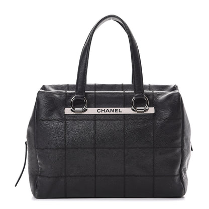 Chanel Caviar Square Stitched Bowler Black 1 of 15