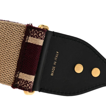 Christian Dior Canvas Embroidered Shoulder Strap Burgundy 5 of 7