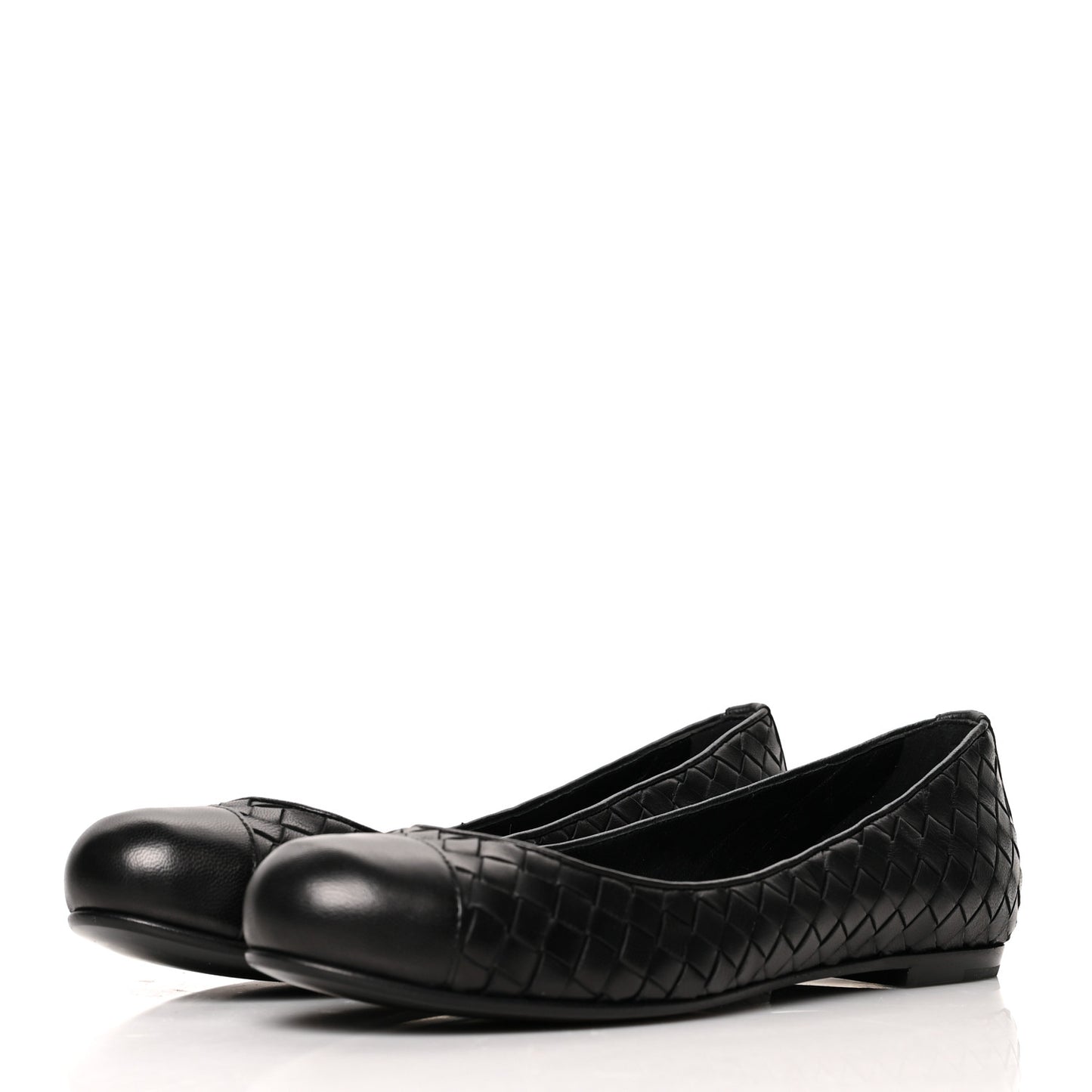 Nappa Intrecciato Flats 37.5 Black
